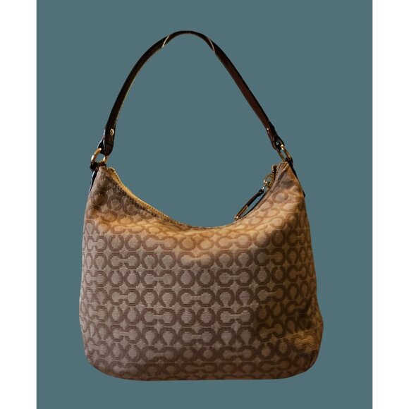 Coach Madison Needelpoint Op Art Fabric Small Top Handle/Crossbody Bag - Picture 3 of 9